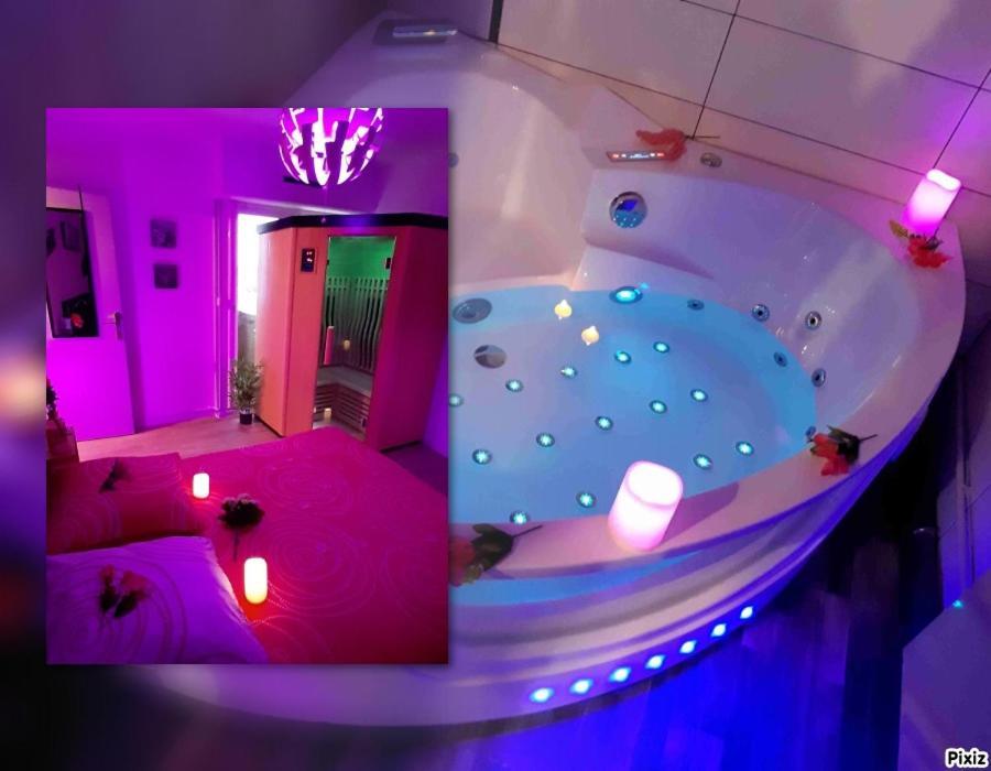 Luxe Sauna Privatif Et Grand Bain Jacuzzi A Deux A Biscarosse Plage Pour Nuit Romantique Avec Decoration Led Et Bougies Biscarrosse Eksteriør bilde